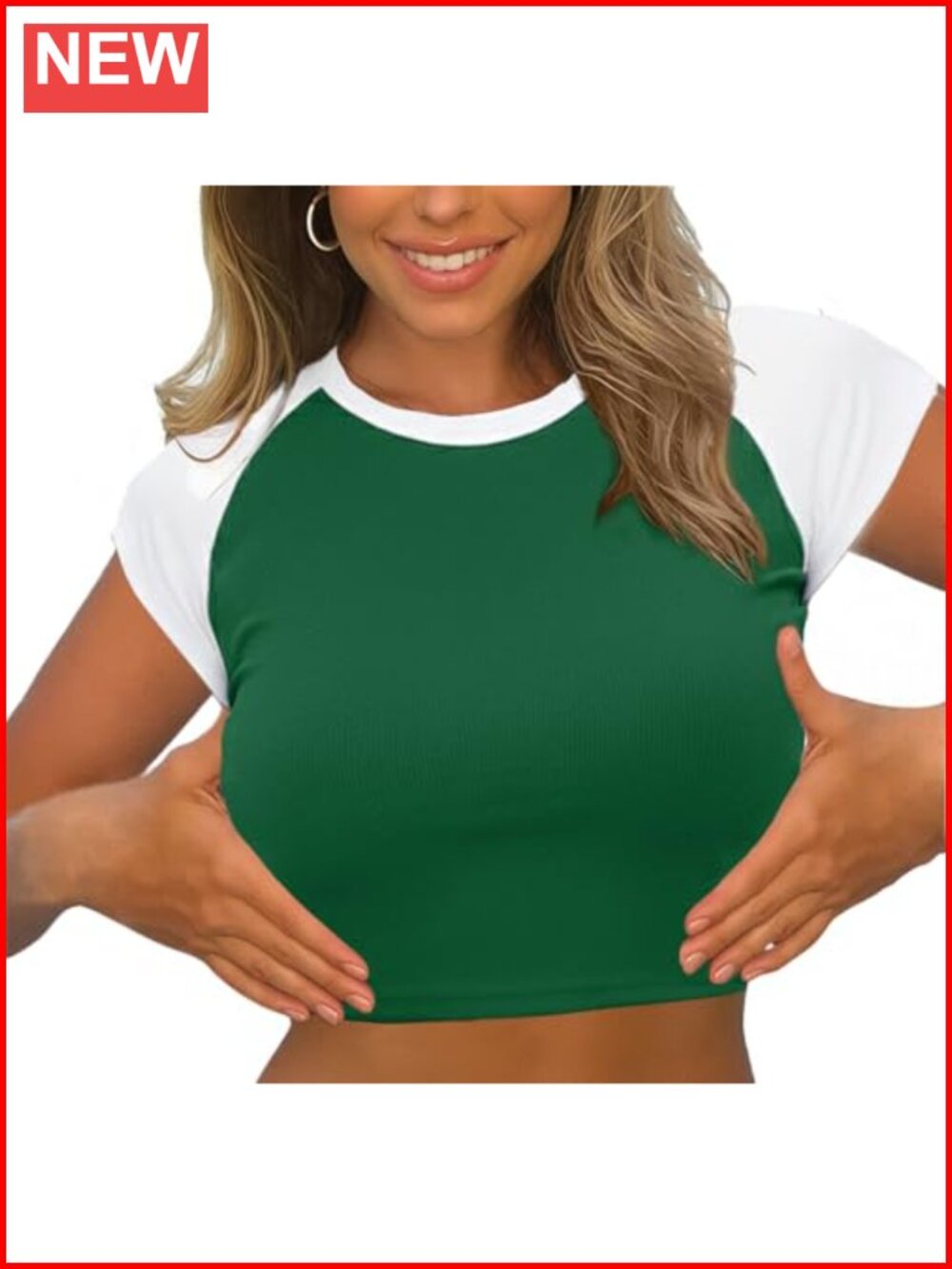 Avanova Women's Letter Print Short Sleeve Crop Top Slim Fit Tee